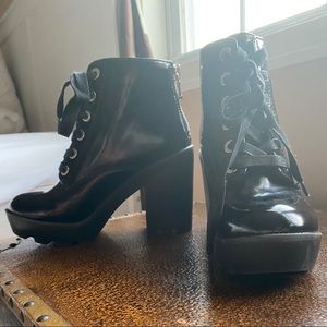 Aldo black combat boot